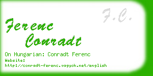 ferenc conradt business card